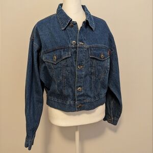 Vintage Tickets Denim Jean Jacket Women's Medium